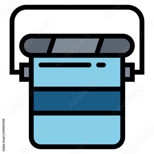 bucket filled outline icon style