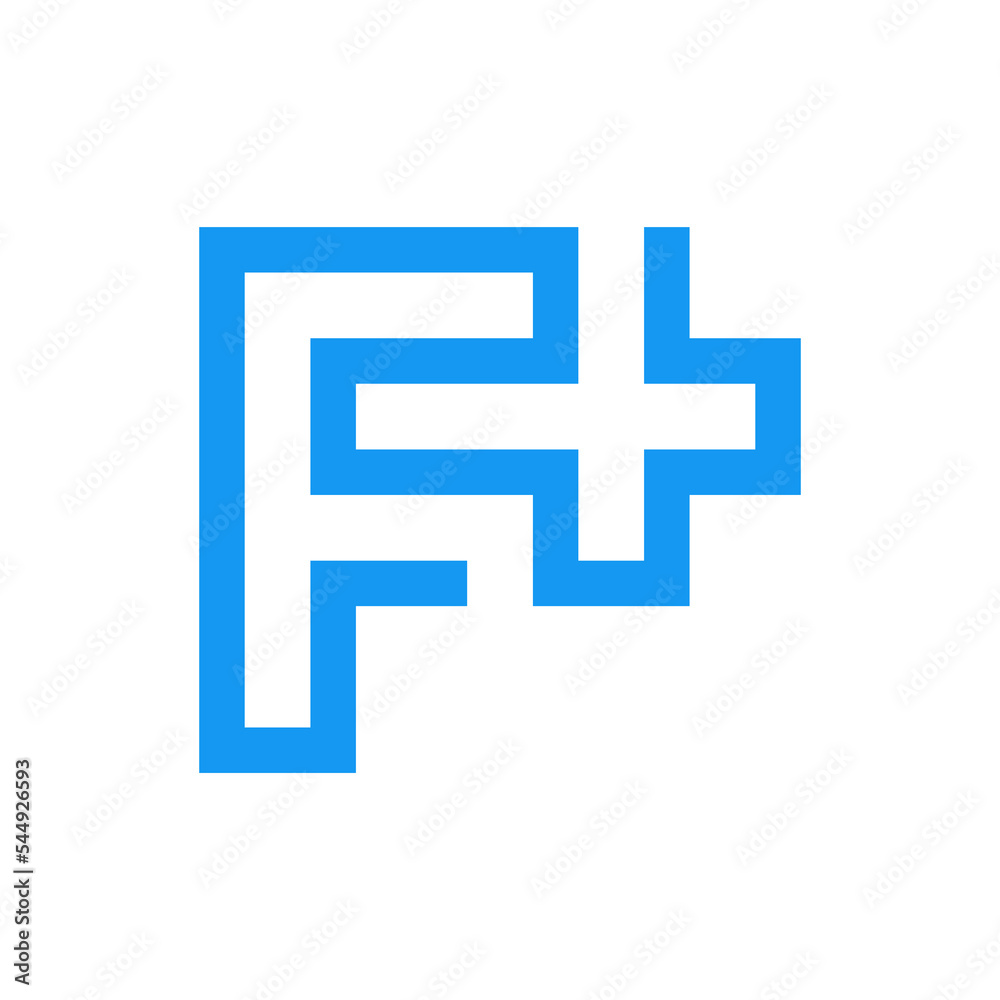 Letter F cross plus medical minimal logo design Letter F cross plus medical minimal logo design