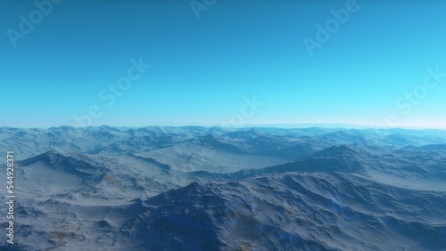 alien planet landscape, science fiction illustration, view from a beautiful planet, beautiful space background 3d render  © ANDREI