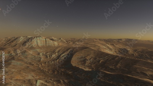 3d rendered Space Art  Alien Planet - A Fantasy Landscape 