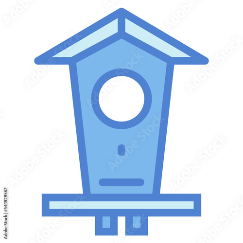 Print op canvas birdhouse two tone icon style