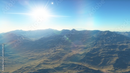 alien planet landscape, science fiction illustration, view from a beautiful planet, beautiful space background 3d render  © ANDREI