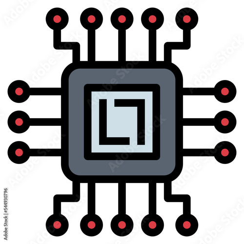 microchip filled outline icon style