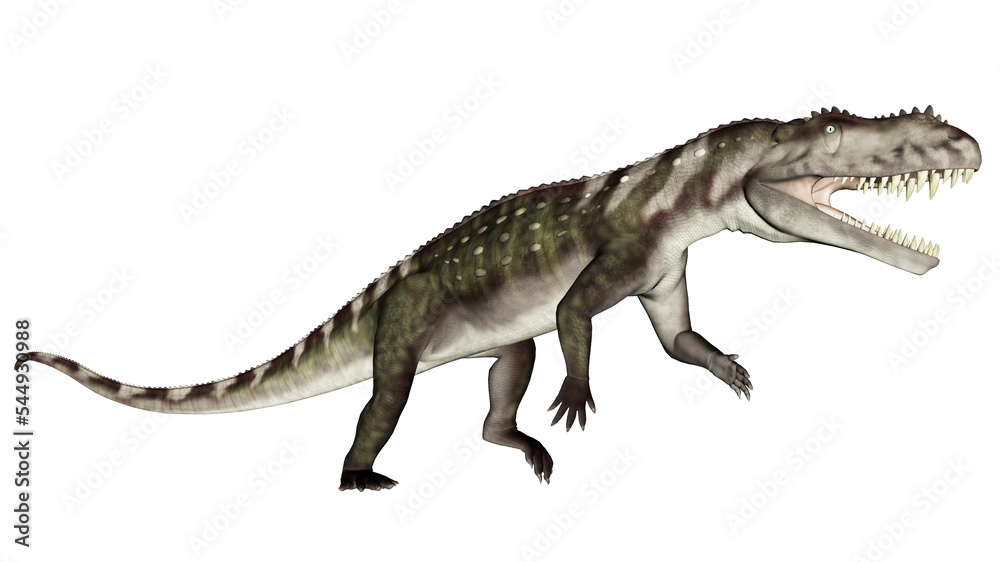 Prestosuchus dinosaur roaring - 3D render Prestosuchus dinosaur roaring - 3D render