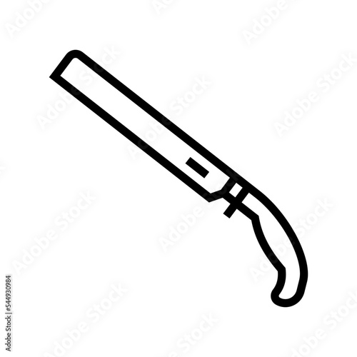 wet wood saw line icon vector. wet wood saw sign. isolated contour symbol black illustration