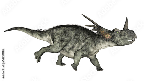Styracosaurus dinosaur running - 3D render © Elenarts