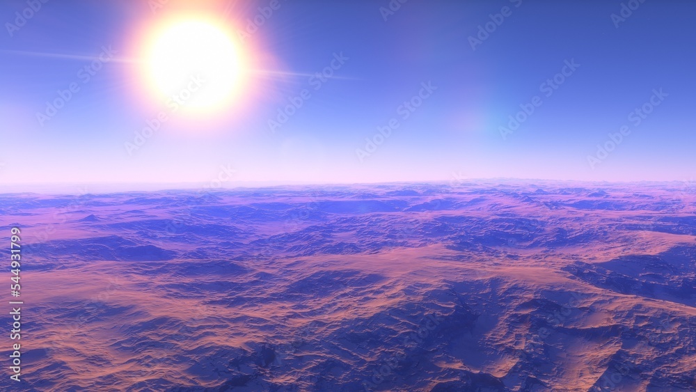 3D fictional space scene
