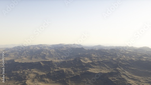 landscape on planet Mars  scenic desert scene on the red planet 