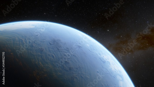 Planets and galaxy, science fiction wallpaper. Beauty of deep space. Billions of galaxy in the universe Cosmic art background 3d render
