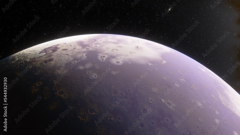 super-earth planet, realistic exoplanet, planet suitable for colonization, earth-like planet in far space, planets background 3d render
super-earth planet, realistic exoplanet, planet suitable for colonization, earth-like planet in far space, planets background 3d render