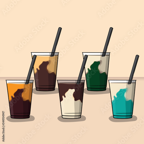 Thai tea vector illustration with kind of taste design for drink or beverage advertising template