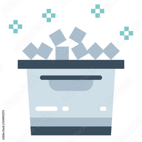 ice bucket flat icon style