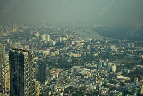 Fototapeta Naklejka Na Ścianę i Meble -  The cityscape of Bangkok, Thailand from aerial view