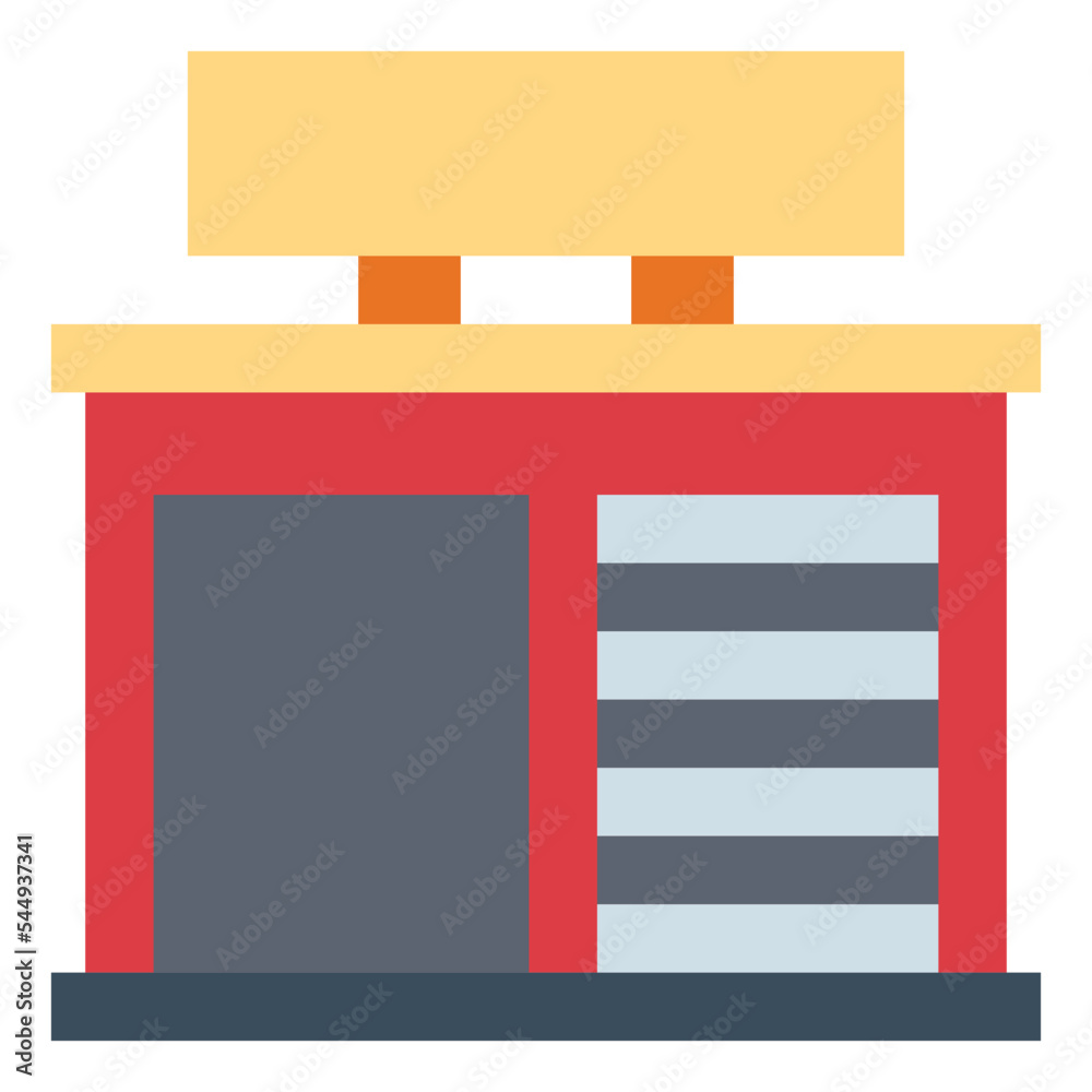 Fototapeta premium garage flat icon style