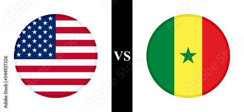 the concept of usa vs senegal. flags of united states and senegalese. vector illustration