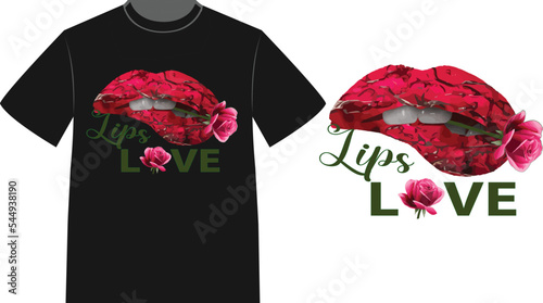 Lips love t-shirt design