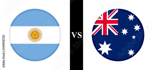 the concept of argentina vs australia. flags of argentinian and australian. vector illustration