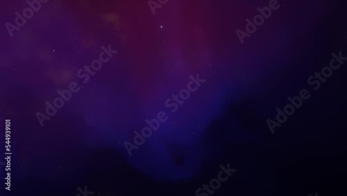 Flying Through The Stars And Blue Nebula In Space. Galaxy exploration through outer space towards glowing milky way galaxy
 photo