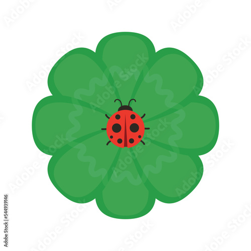 Leaf and ladybug vector. Leaf logo design. ladybug cartoon.