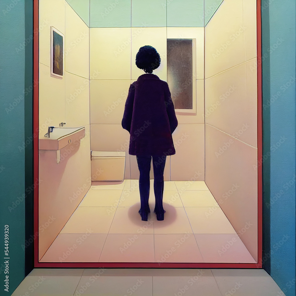 Fototapeta premium woman in the white room, Generative AI