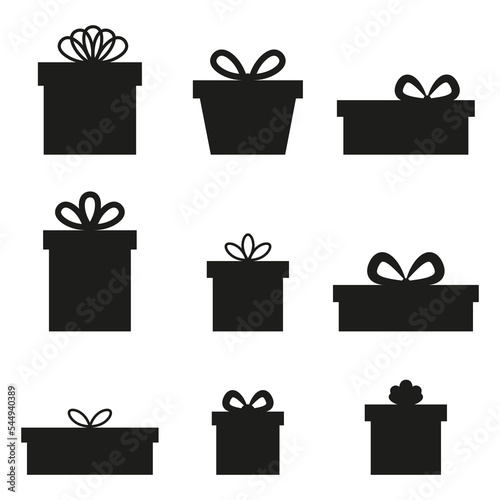 vector set of gift stencil