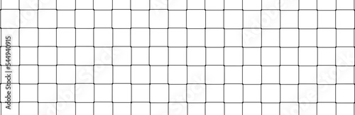 Net texture pattern on white background. Net texture pattern for backdrop and wallpaper. Realistic net pattern with black squares. Geometric background, vector illustration