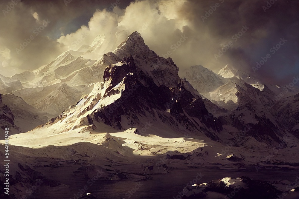  painting mountain