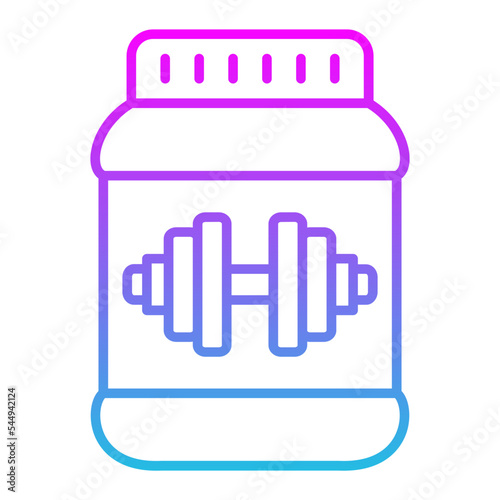 Protein Supplement Line Gradient Icon