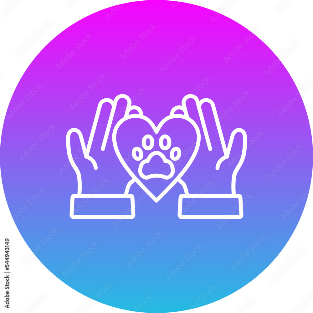 Obraz premium Animal Care Gradient Circle Line Inverted Icon