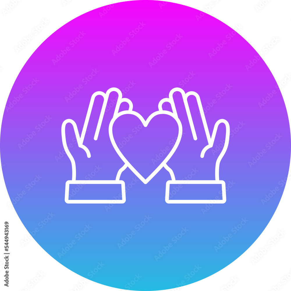 Give Love Gradient Circle Line Inverted Icon Give Love Gradient Circle Line Inverted Icon