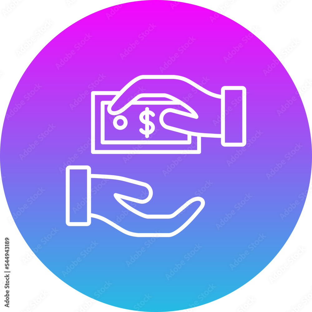 Give Money Gradient Circle Line Inverted Icon
