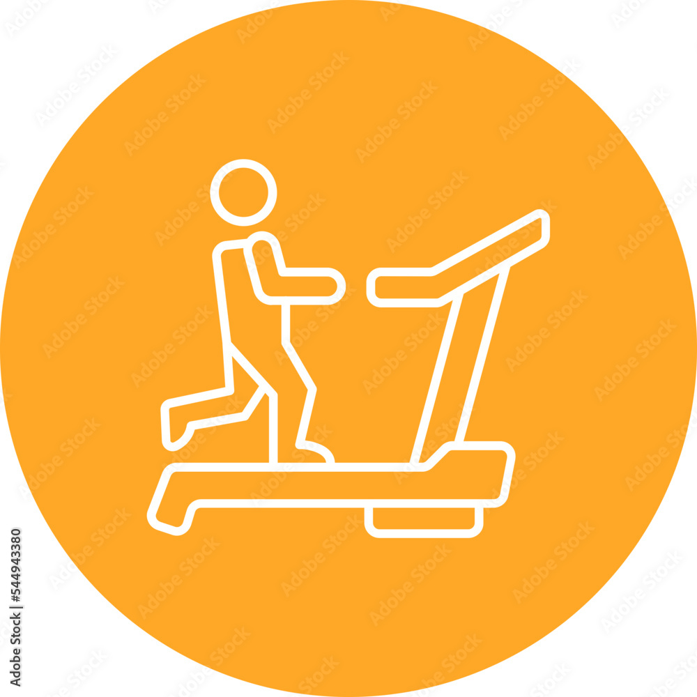 Treadmill Multicolor Circle Line Inverted Icon Treadmill Multicolor Circle Line Inverted Icon