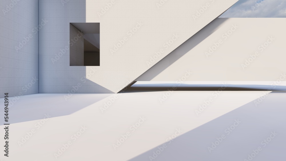 Fototapeta premium 3d rendering architecture background building geometric shape