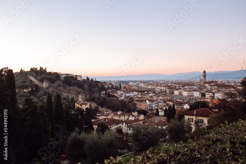 Amazing view of the beautiful city of Florence. Landscape, travel, vacation.