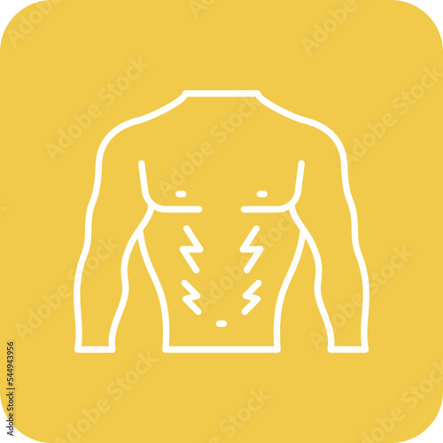 Body Pain Multicolor Round Corner Line Inverted Icon
