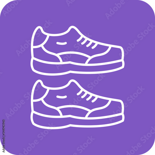 Shoes Multicolor Round Corner Line Inverted Icon