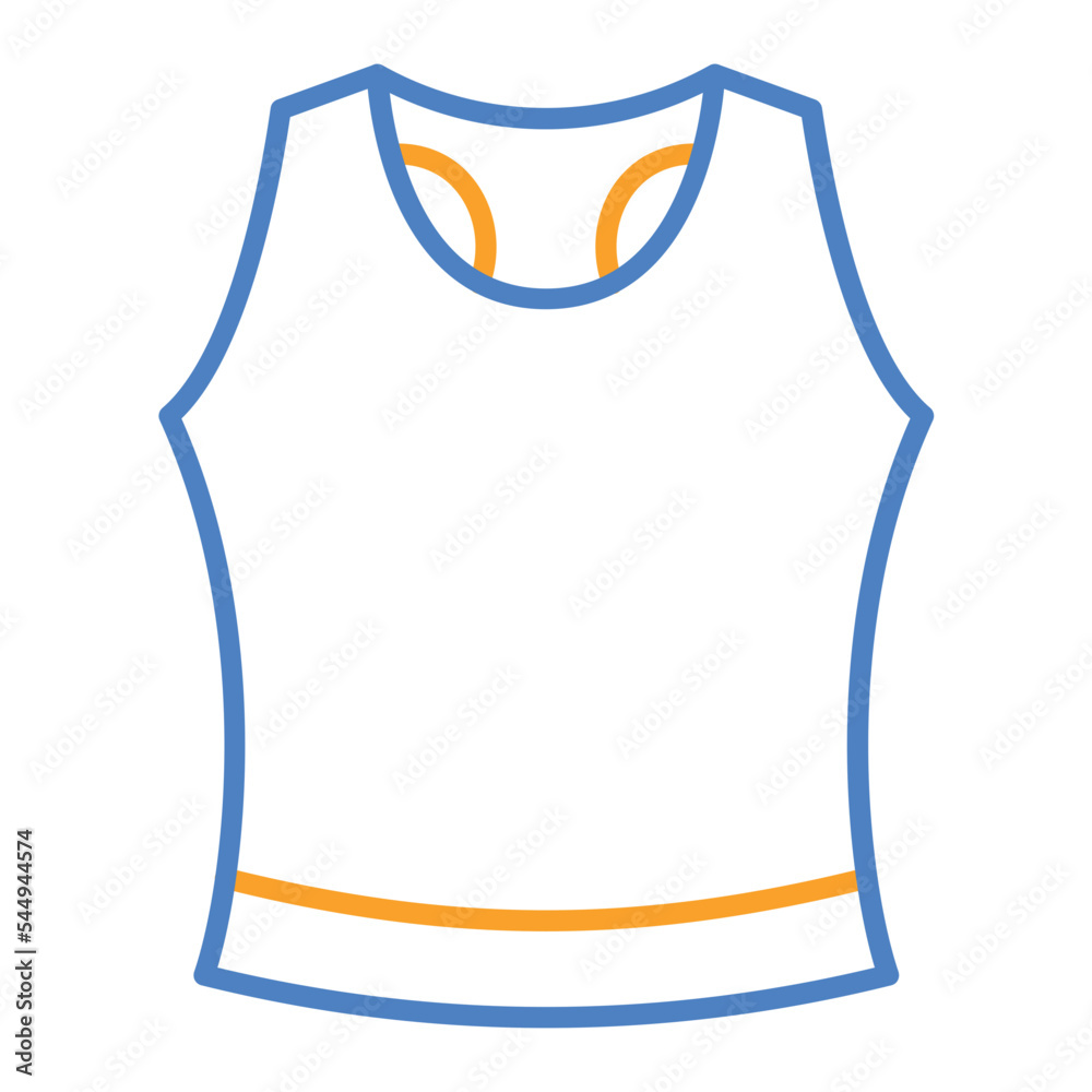 Tank Top Blue And Orange Line Icon Tank Top Blue And Orange Line Icon
