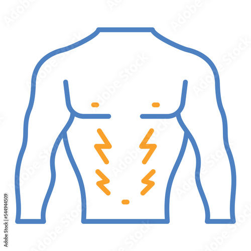 Body Pain Blue And Orange Line Icon