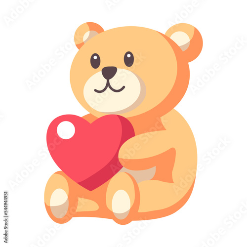 Fototapeta Naklejka Na Ścianę i Meble -  Teddy bear holding heart icon