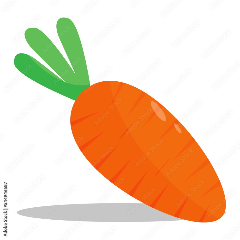 Carrot vegetable cartoon icon in flat design with shadow on white background. Vector illustration. EPS 10. Carrot vegetable cartoon icon in flat design with shadow on white background. Vector illustration. EPS 10.