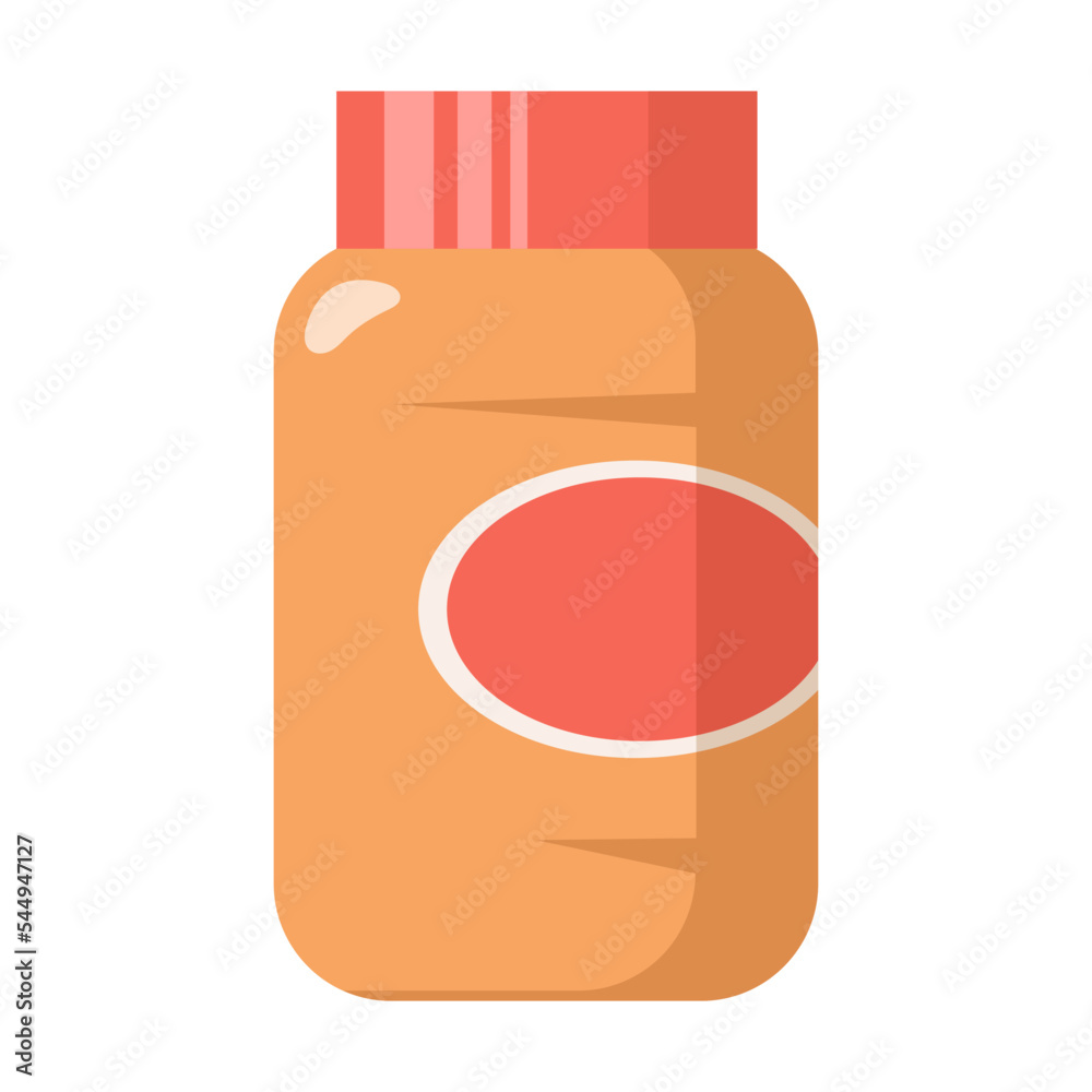 Food in can and jar vector illustration. Tinned goods, sauce, beans, soup for pantry or storage on white background Food in can and jar vector illustration. Tinned goods, sauce, beans, soup for pantry or storage on white background
