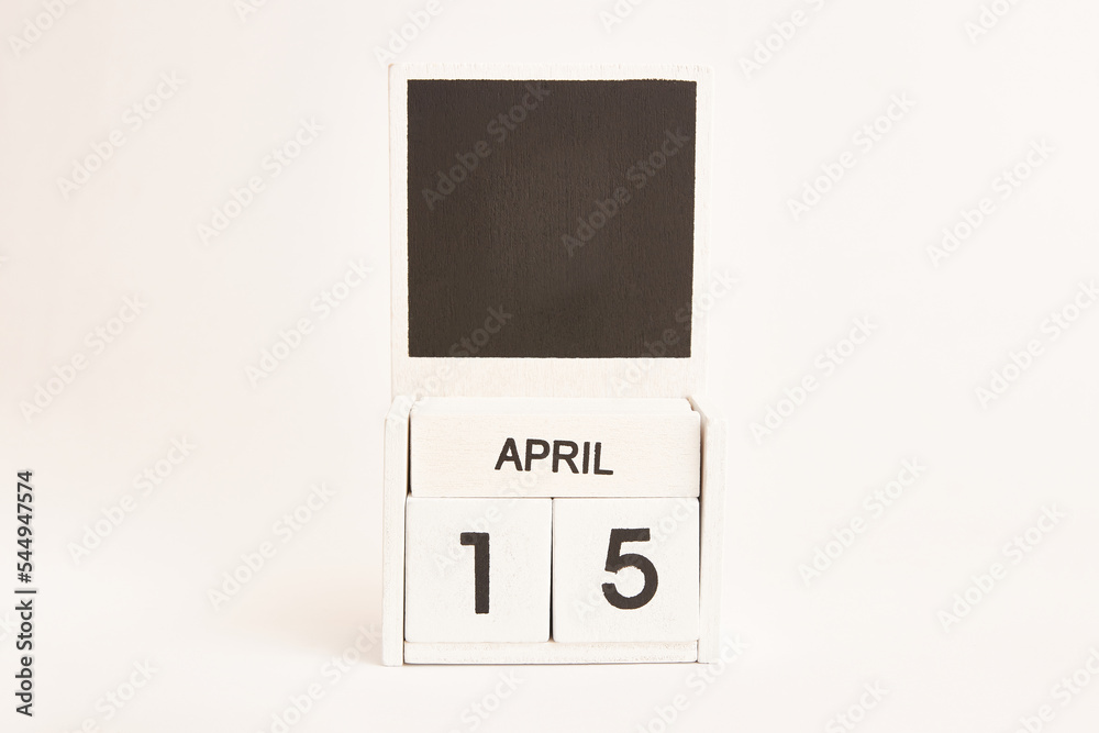 Calendar with the date April 15 and a place for designers. Illustration for an event of a certain date. Calendar with the date April 15 and a place for designers. Illustration for an event of a certain date.