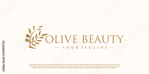Olive logo design vector with modern concept premium vector