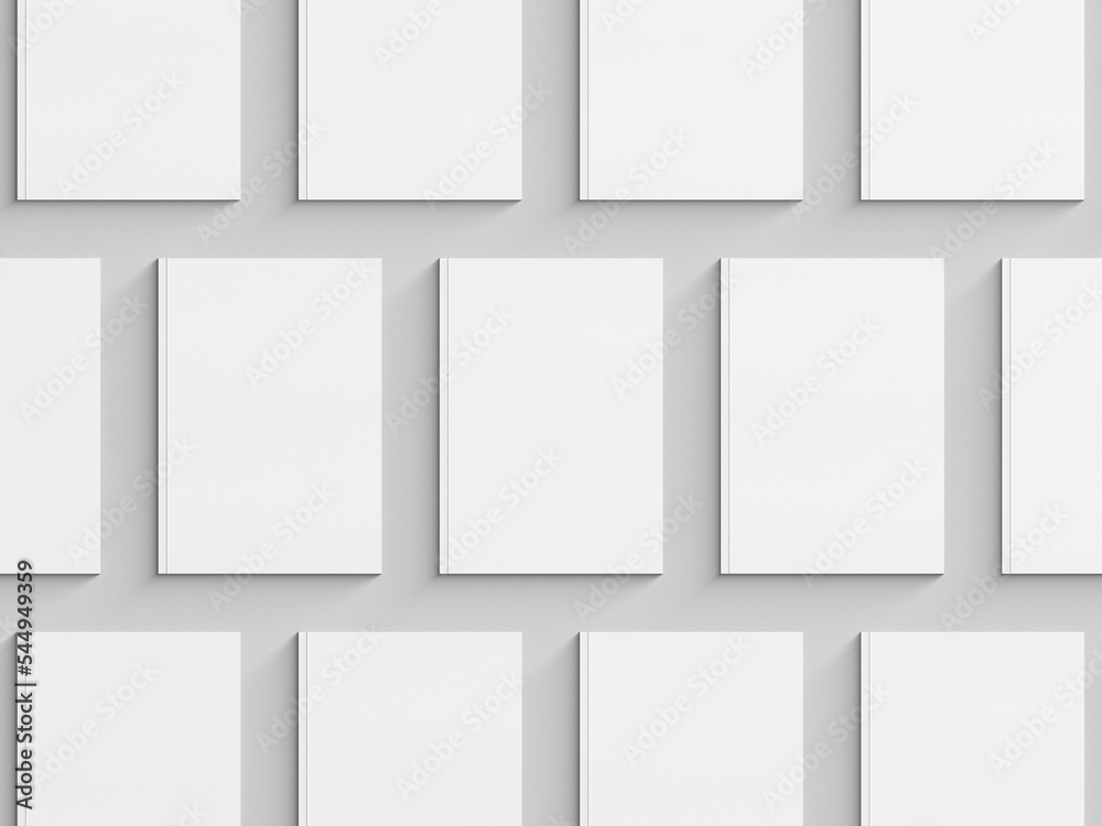 3D illustration. Magazine mockup isolated on white background. Top view 3D illustration. Magazine mockup isolated on white background. Top view
