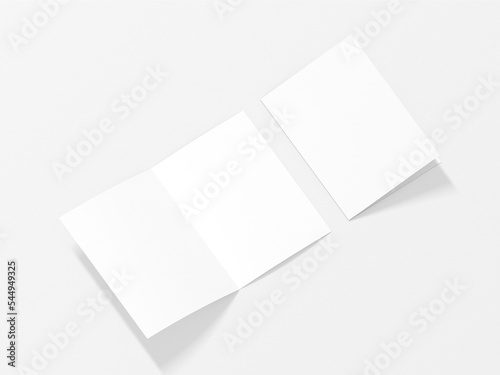 3D Illustration. Square A4 brochure mockup isolated on white background