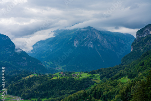 Panoramic view of the Alps in Switzerland.