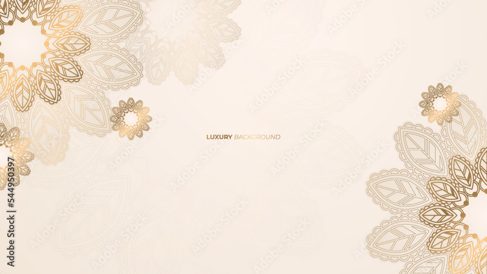 Naklejka premium Luxury mandala ornamental pattern background. Creative decorative flower wedding invitation design. Decorative mandala for print, poster, cover, brochure, flyer, banner. Vector illustration