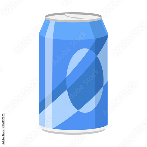 Drink in can vector. Fizzy drink, soda, water, juice, lemonade isolated on white. Beverage concept