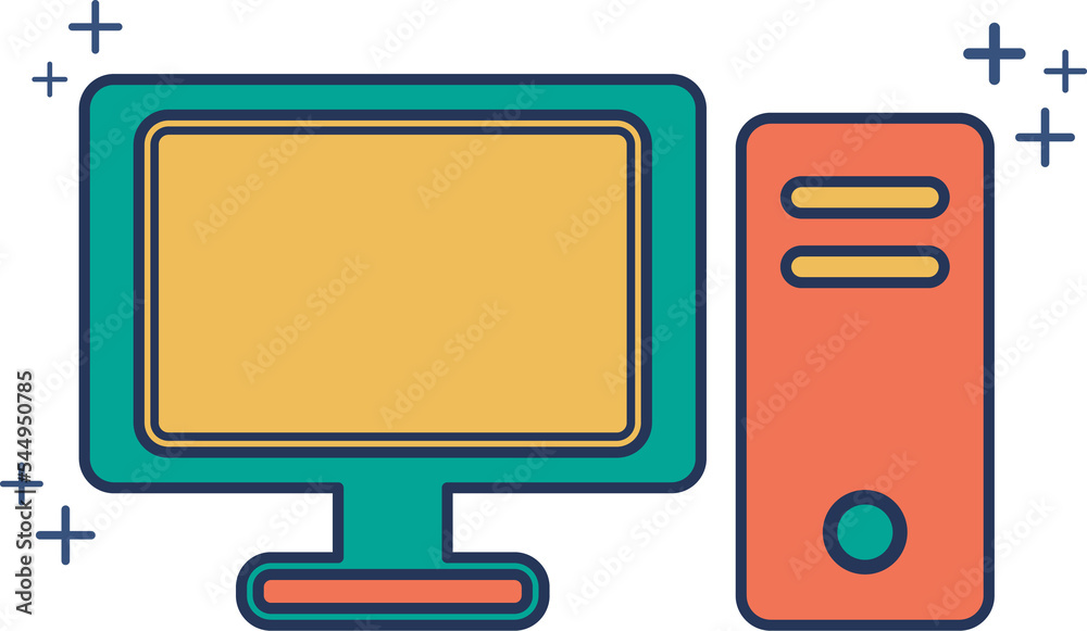 Computer icon illustration glyph style design with color and plus sign. Computer icon illustration glyph style design with color and plus sign.