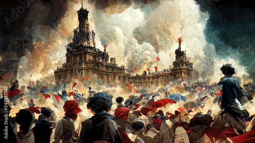 Foto a french revolution illustration, abstract concept art